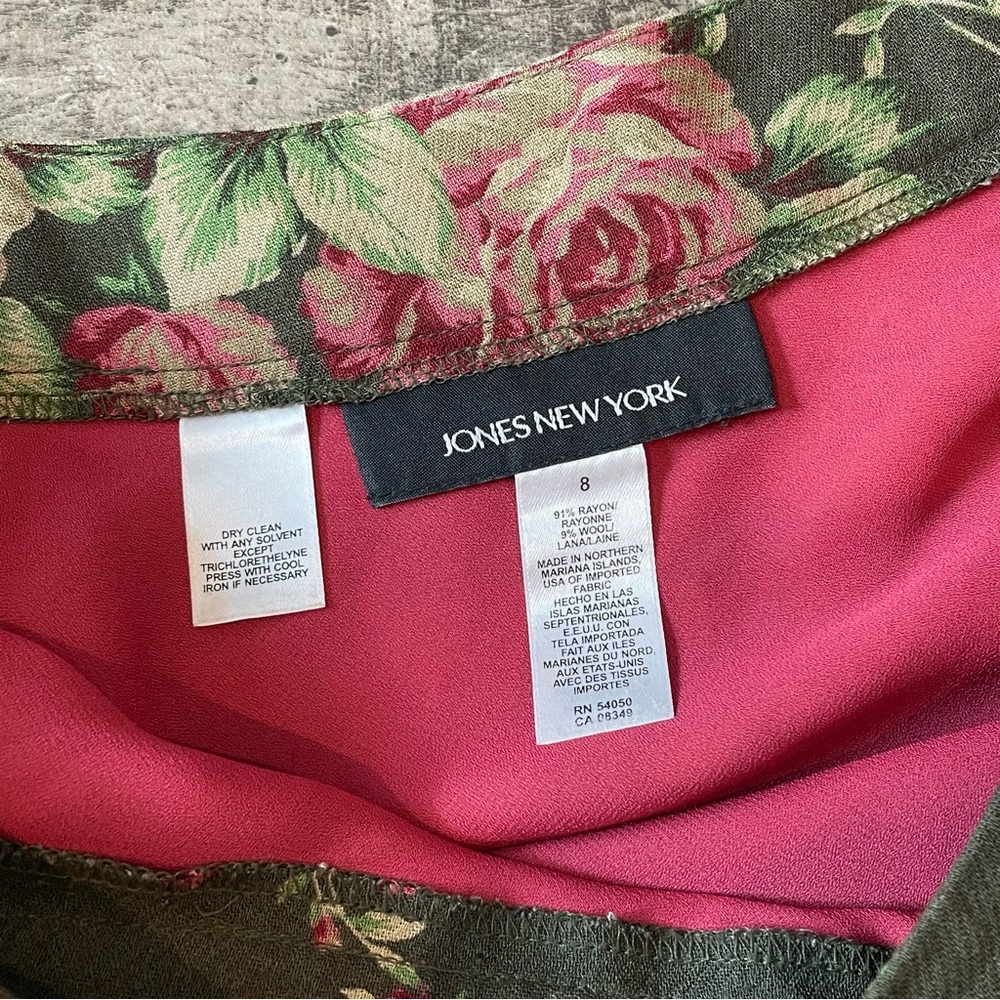 Vintage dark green floral midi skirt - Picture 4 of 7